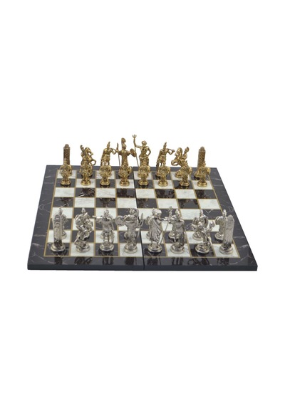 Gifthome Metal Satranç Takımı - Seti Battal yunan parlak Kat.m