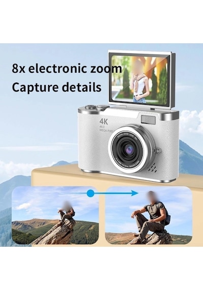 4k Dijital Video Kamera 48mp 18x Zoom Flaşlı 32gb Kart Dijital Vlog Fotoğraf Makinesi Türkçe Siyah