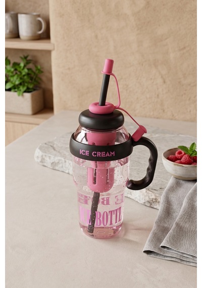 Ice Bottle Pipetli Suluk Matara 1300 Ml Siyah
