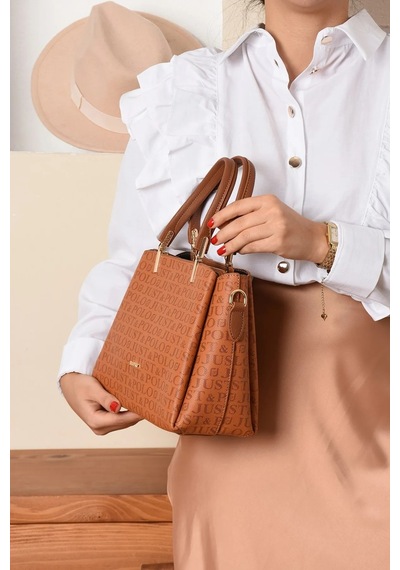 Just Polo Kadın Monogram Baskılı Orijinal Just Polo El Ve Omuz Çantası Ayarlanabilir Askısıyla 2120mh Tabaa