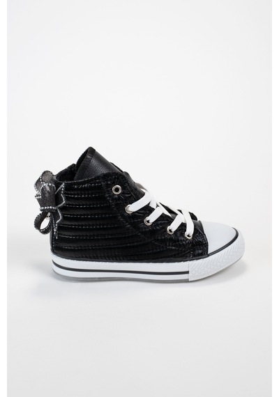 Scarpe Magiche Black Star Taşlı Fiyonklu Yüksek Bilekli Spor Ayakkabı 31-35 Numara Arası Işıksızdır Siyah Scarpe Magiche Black Star Taşlı Fiyonklu Yüksek Bilekli Spor Ayakkabı 31-35 Numara Arası Işıksızdır Siyah