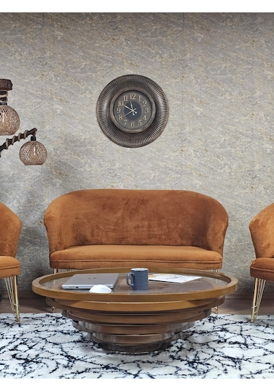 Zafir Teddy Takım Gold Kaplama Telli Ayak Çay Seti Koltuk - Berjer , Balkon, Salon, Ofis Kiremit Zafir Teddy Takım Gold Kaplama Telli Ayak Çay Seti Koltuk - Berjer , Balkon, Salon, Ofis Kiremit