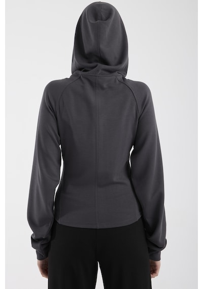 Yumuşak Dokulu Crop Sweatshirt - Antrasit Antrasit