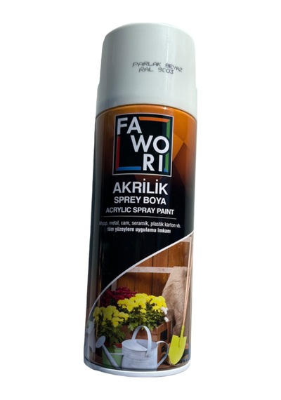 Fawori Sprey Boya Akrilik Parlak Genel Amaçlı 400 Ml Beyaz Beyaz