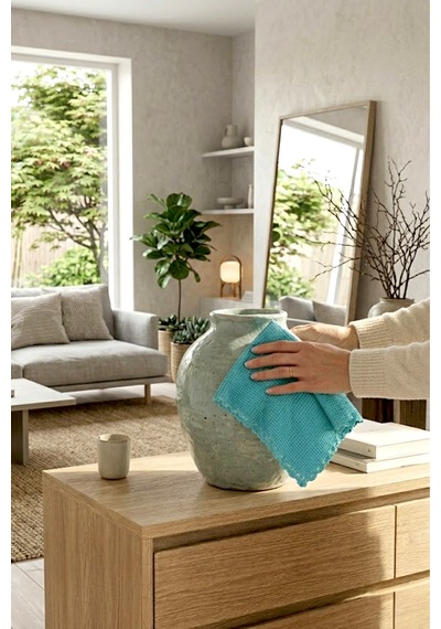 Myclean 2'li İz Bırakmayan Mikrofiber Cam Bezi 30x40cm Mavi