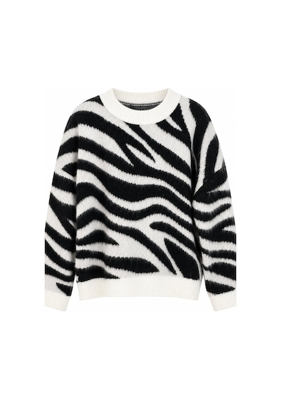 Laluvia Siyah - Beyaz Zebra Desen Kazak - 1251