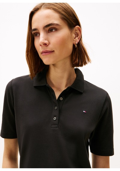 Siyah Kadın Standart Fit T-shirt 1985 Reg Pıque Polo Ss Black