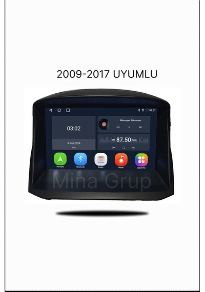 Snp Serisi Ford Fiesta Uyumlu 9" 4-64 Gb Multimedya Android Teyp 2009-2017 İçten Geçme 7"  Görünüm 9"