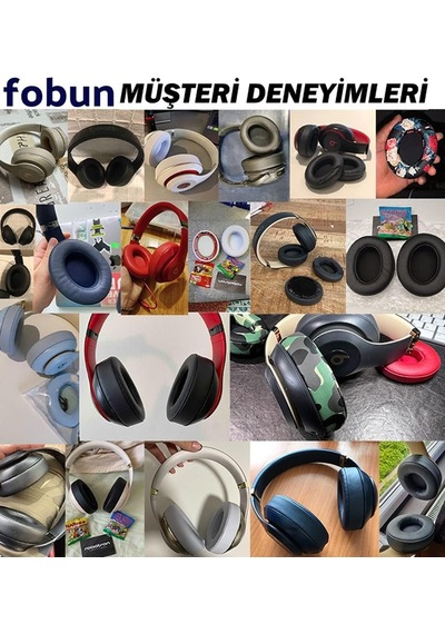 Beats Studio 2 Ve 3 İle Uyumlu Kulaklık Pedi Ve Süngeri - Yastık Koyu Gri