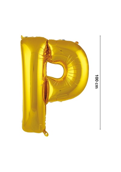 P Harf Folyo Balon. 100 CM - Altın