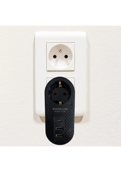 2 Usb,1 Type-c Girişli 1&amp Apos Li Çocuk Korumalı,ısıya Karşı Dayanıklı 2500watt Termal Akım Korum