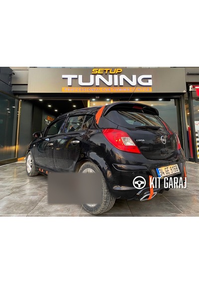 Opel Corsa 2006-2014 Egzoz Görünümlü Parlak Siyah Difüzör Plastik Boyalı
