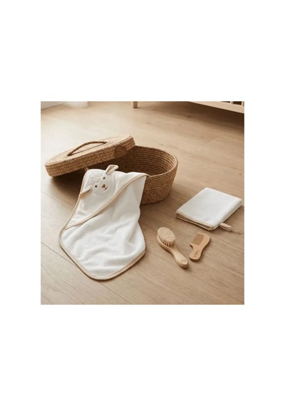 Bebek Banyo Seti - Lamb Cozy Care Banyo Seti Kare Kundak - Kese - Fırça ve Tarak Seti