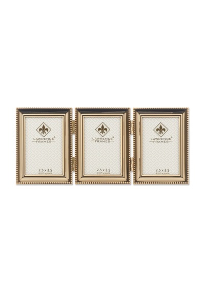 Lawrence Frames Klasik Boncuk Resim Çerçevesi, 2,5x3,5 Üçlü, Altın, 3 Adet Sku: Zeusb07xps2wf7 Açık Gri