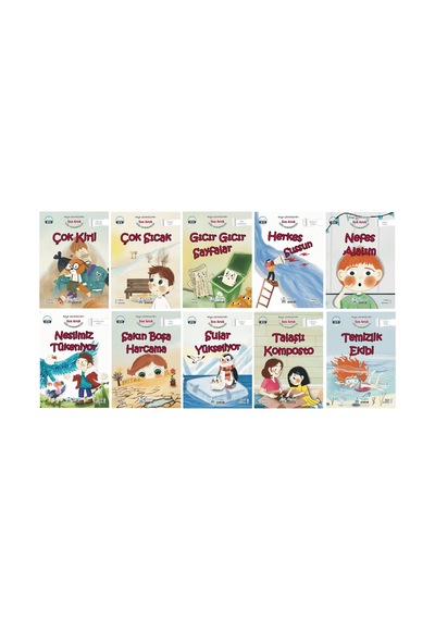 1. Sınıf Öğretmen Tavsiyeli Okumayı Sevdiren 16 Sayfa 10 Kitaplık Hikaye Seti-7 Slime Set Hediyeli
