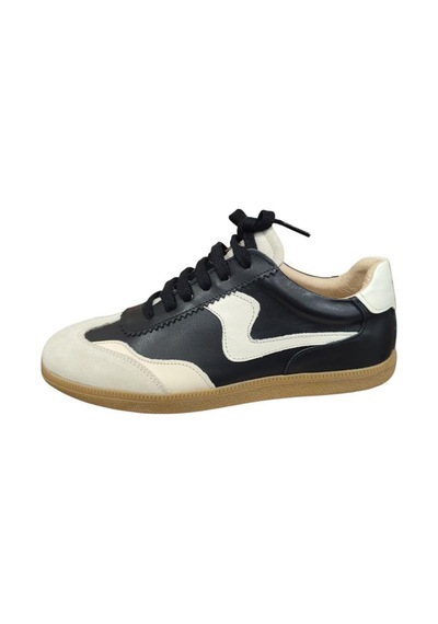 Mammamia D24ka-395 İnce Taban Deri Sneaker Kadın Ayakkabı Siyah