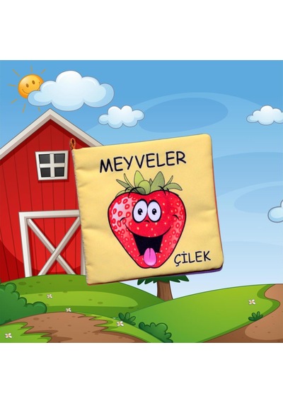 Tox Meyveler Kumaş Sessiz Kitap T049 - Bez Kitap , Eğitici Oyuncak , Yumuşak Ve Hışırtılı
