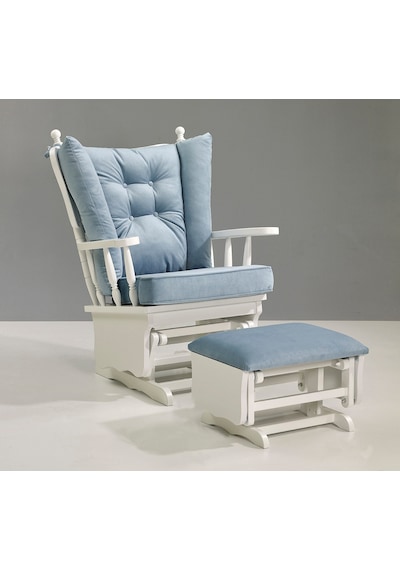 Meltem Kids Sallanır Emzirme Dinlenme Koltuğu Sallanan Sandalye Sallanan Koltuk + Markiz (Beyaz-Soft Mavi 3020)