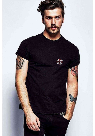 Resident Evil Baskılı Siyah Erkek Tshirt (530967057)