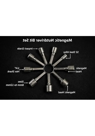 9 Parça Manyetik Lokma Uç Seti, 5mm-13mm Arası Uygunluk, Matkapla Uyumlu