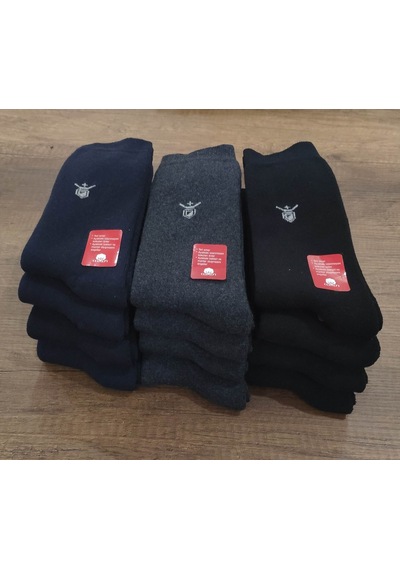 Leement Socks Erkek 12 Çift Kışlık Kalın Havlu Çorap Pamuklu Çok Renkli