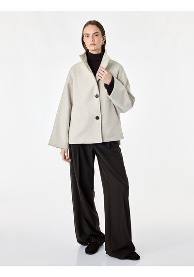 Koton Cepli Düğmeli Uzun Kollu Oversize Kısa Dik Yaka Kaşe Kaban Vızon Melanj 7wak00203ew Vizon Koton Cepli Düğmeli Uzun Kollu Oversize Kısa Dik Yaka Kaşe Kaban Vızon Melanj 7wak00203ew Vizon