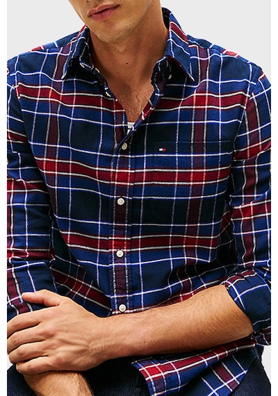 Tommy Hilfiger Erkek Gömlek Mw0mw40473 0ms Lacivert-beyaz Lacivert-beyaz