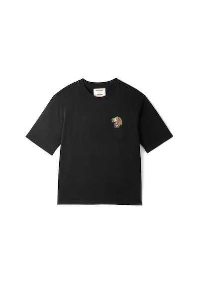 Gsstore X Midground Aslan Logolu Erkek Basic T-shirt E251229 Siyah