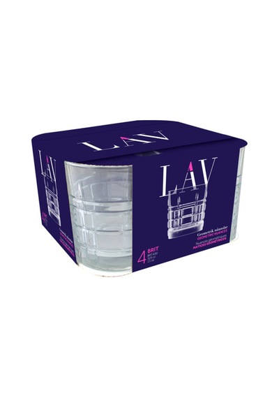 Lav Brit Cam Meşrubat Bardağı 4'lü 325 ml (Viski/Kokteyl Bardağı )