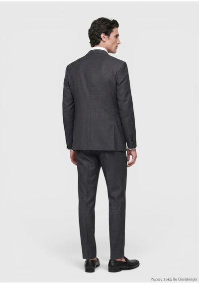 Ramsey Antrasit Modern Fit Yün Karışımlı Takım Elbise