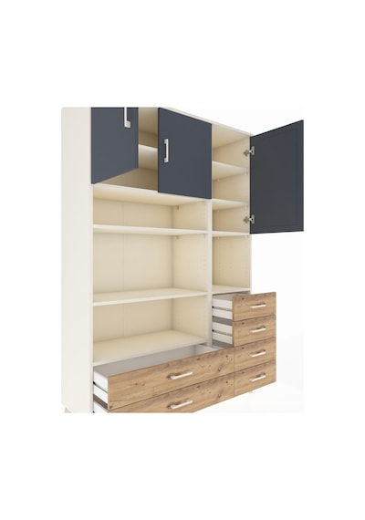 Hyperion Dolap 9 Raflı 6 Çekmeceli 3 Kapaklı 132x44x195 Aytaşı-antrasit/çam Antrasıt/atlas Çam Hyperion Dolap 9 Raflı 6 Çekmeceli 3 Kapaklı 132x44x195 Aytaşı-antrasit/çam Antrasıt/atlas Çam