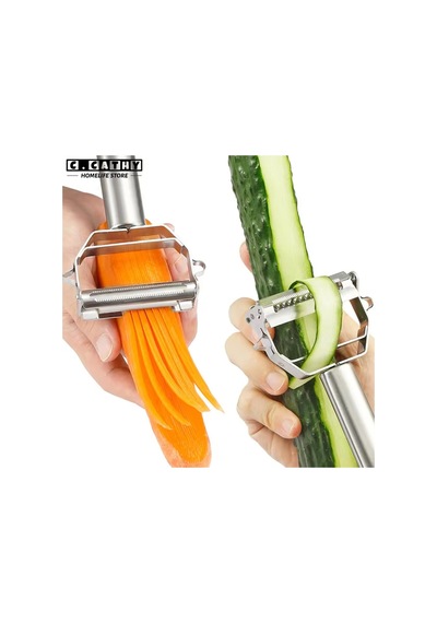 Jumbo Boy Paslanmaz Çelik Turbo Jülyen Sebze Ve Meyve Soyucu Pratik Soyacak Metal Sebze Soyacak 18cm Gümüş