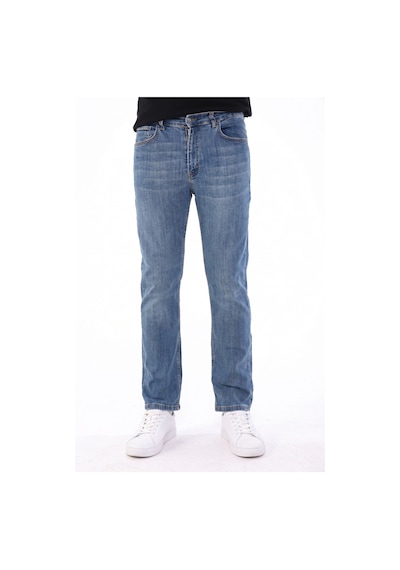 Blayn Jeans Erkek Mavi Diz İzi Yapmayan Pamuklu Esnek Denim Jean Kot Pantolon Regular Kalıp Açık Tint Efekt