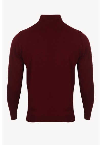 Erkek Bordo Polo Yaka Klasik Triko