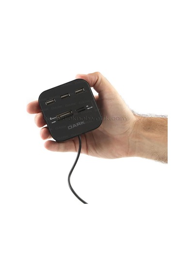 Dark Usb 2.0 Çoklu Kart Okuyucu Ve 3Xusb 2.0 Çoklayıcı Hub (Siyah)