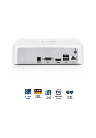 Ds-7104nı-q1 4 Kanal Nvr 60mbps Bant Genişliği