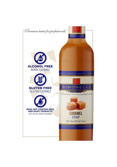 Simonelli Karamel Kahve Şurubu 700 ML + Pompa