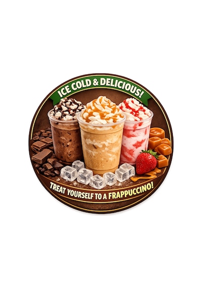 Mayeka Cafe Restoran İçin Frappuccino Kahve Duvar Kapı Tablo Süsü Ahşap Askılı Pano Tabela No 14