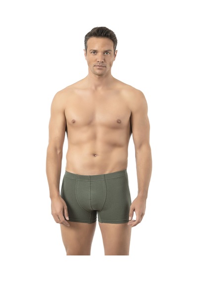 Özkan Underwear Özkan 12024 Erkek Pamuklu Likralı Süprem Esnek Rahat Boxer Şort Haki