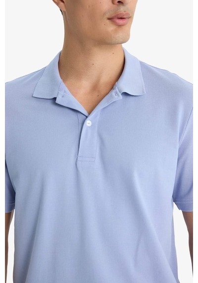 Defacto %100 Pamuk Regular Fit Kısa Kollu Basic Düz Pike Kumaş Polo Tişört C1293ax25sppr515 Mor