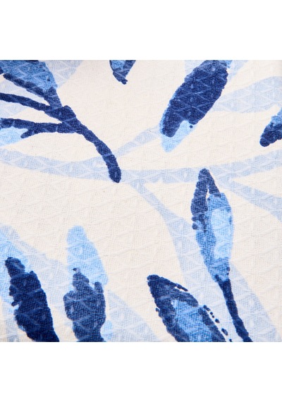 Soft Palmatum Çift Kişilik Pike - Beyaz / Mavi - 200x220 Cm Renkli