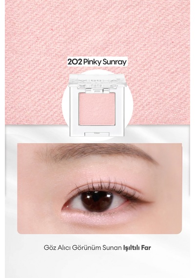 Uzun Süre Kalıcı Kolay Uygulanan Işıltılı Tekli Far Modern Shadow Shimmer 202 Pinky Sunray 202