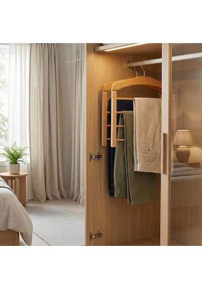 Koçtaş Ahşap Pantolon Askısı Naturel Çok Renkli
