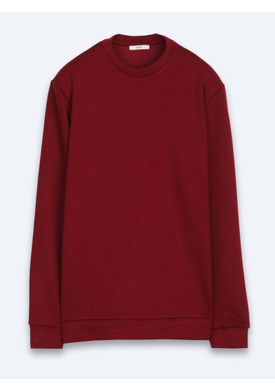 Kip Bordo Düz Sweatshırt