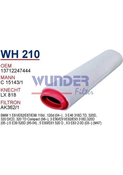 WUNDER WH210 HAVA FİLTRESİ - RANGE ROVER 3.0 TD6 V6 - 4.4 V8 (UZU