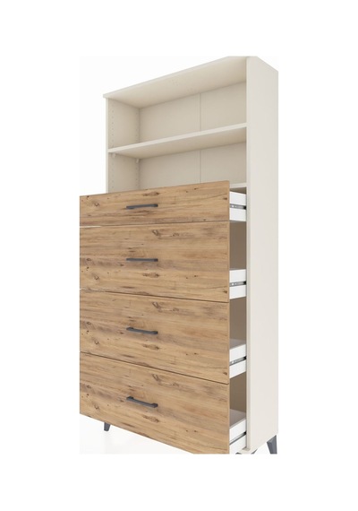 Arges Dolap 2 Raflı 4 Çekmeceli 88x30x182 Aytaşı-çam Aytaşı