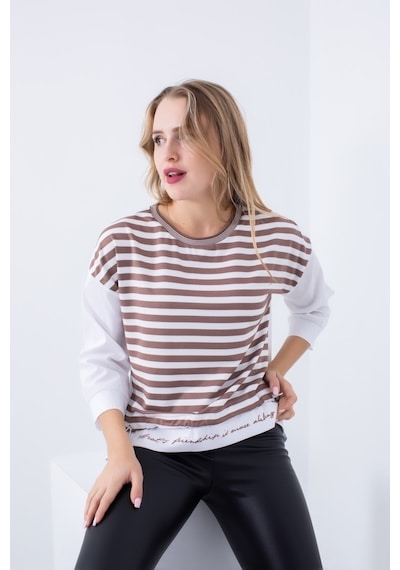 Cliche Kadın, Etek Ucu Ve Arkası Baskılı, Sweatshirt. Çok Renkli