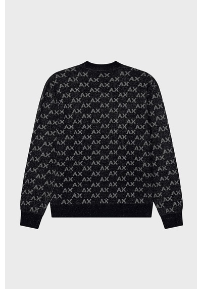 Armani Exchange Tamamı Logolu Regular Fit Bisiklet Yaka Kazak Erkek Kazak Xm002992 Af16916 Fc356 Siyah