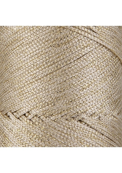 Sensy Premium Simli 200 Gr Polyester Makrome Ipi Ekru 2 Mm - 230 M Supla Ip Ve Çanta İpliği