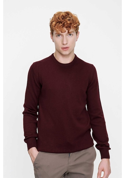 Morven Basic Dinamik Fit Rahat Kesim Bisiklet Yaka Triko Kazak 99kc017005752 Koyu Bordo